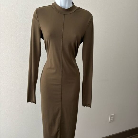 H&M Dresses & Skirts - BodyCon Dress Medium Ribbed Hem Long Sleeve Minimalist Soft Grunge Boho Festival